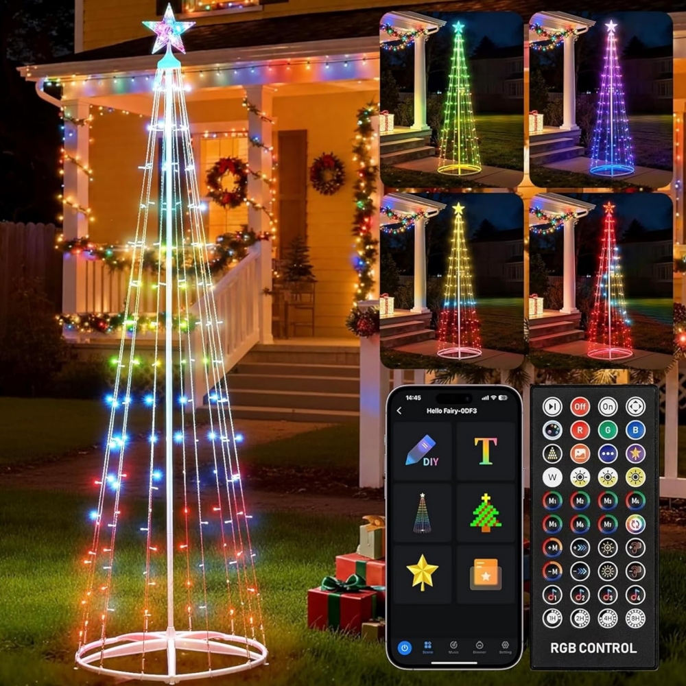 Christmas Cone Tree with Leds-Classic Lights