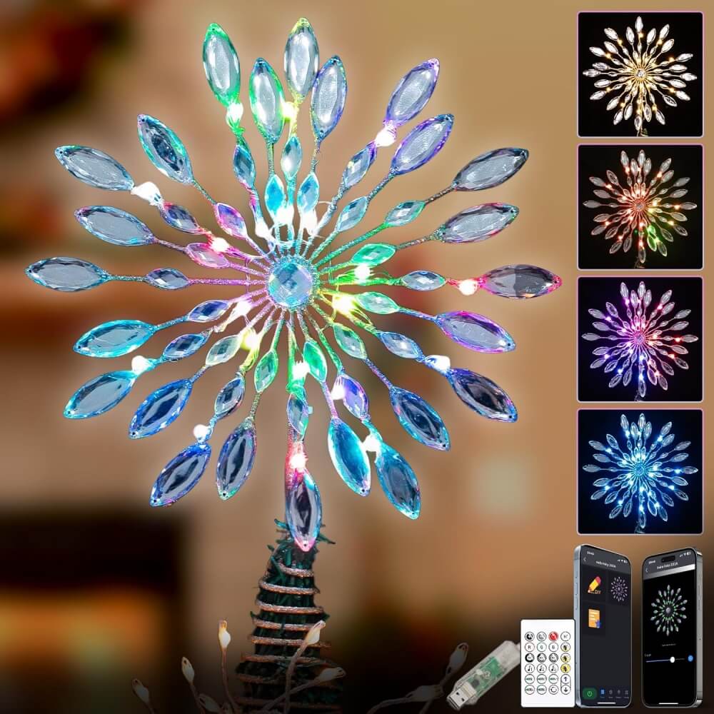 Christmas Star Tree Topper Lights-4