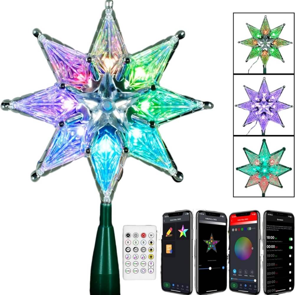 Christmas Star Tree Topper Lights-5
