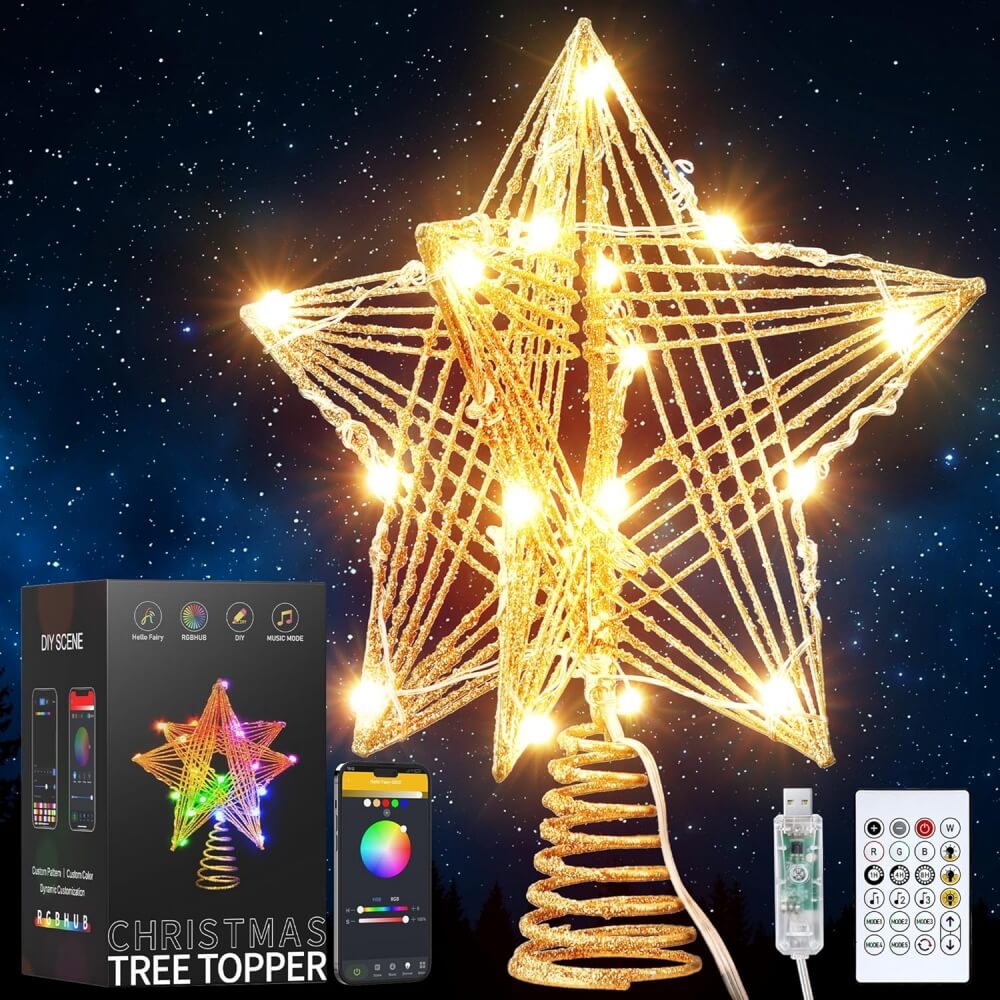 Christmas Star Tree Topper Lights-6