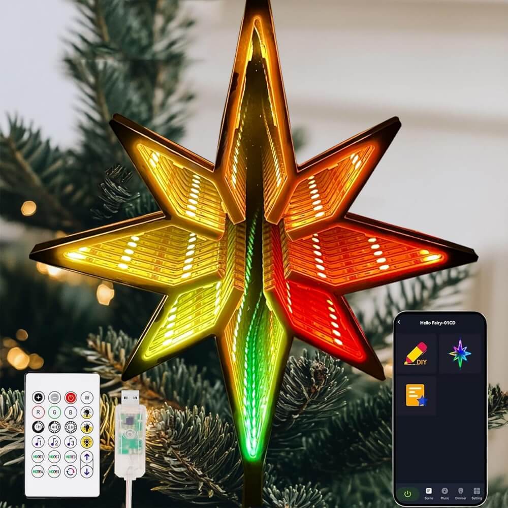 Christmas Star Tree Topper Lights-8