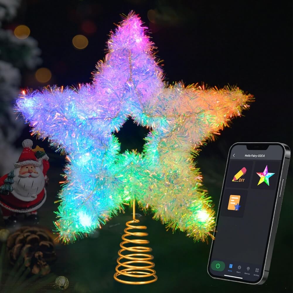 Christmas Star Tree Topper Lights-12