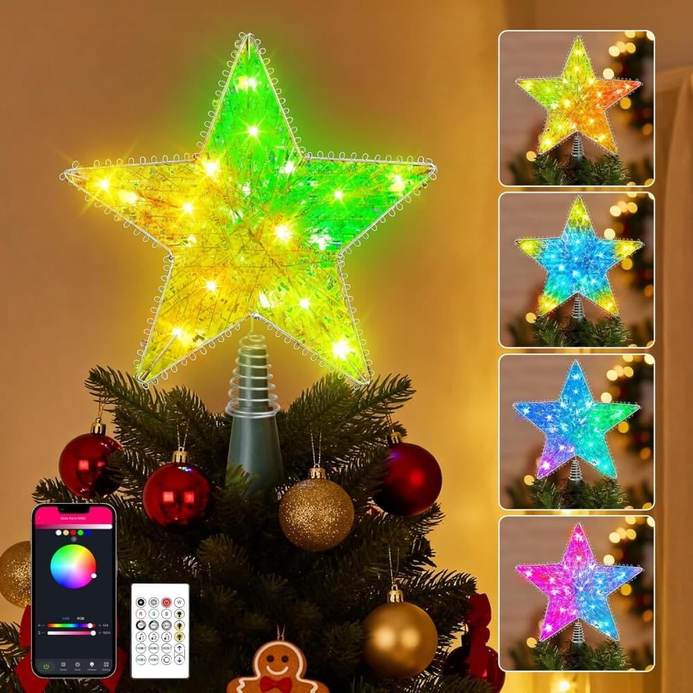 Christmas Star Tree Topper Lights-15