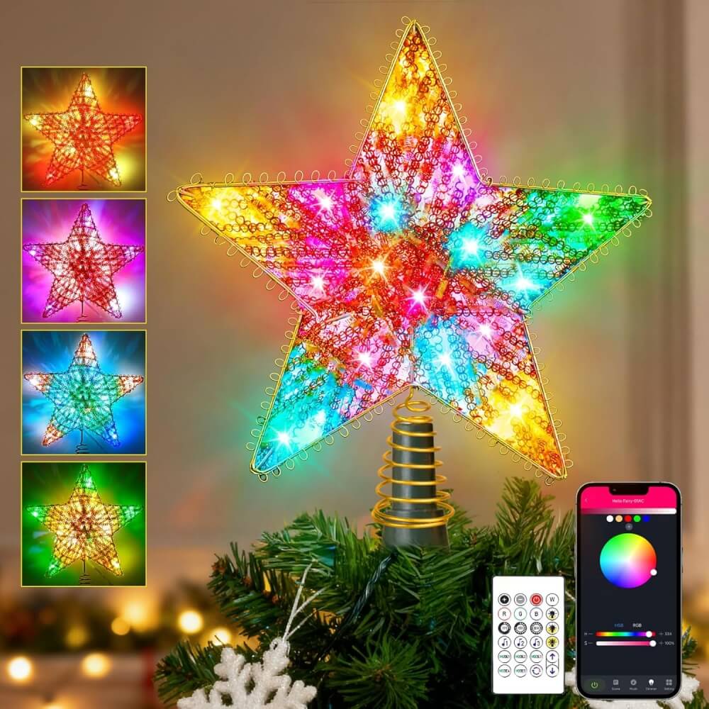 Christmas Star Tree Topper Lights-16