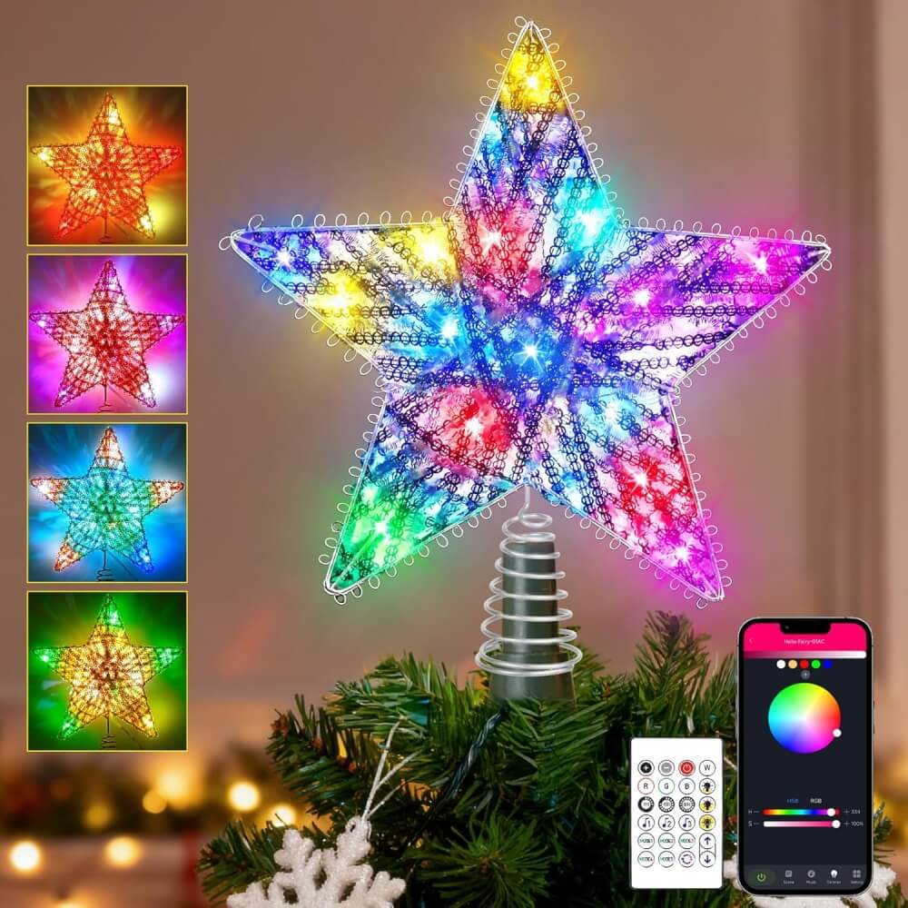 Christmas Star Tree Topper Lights-17