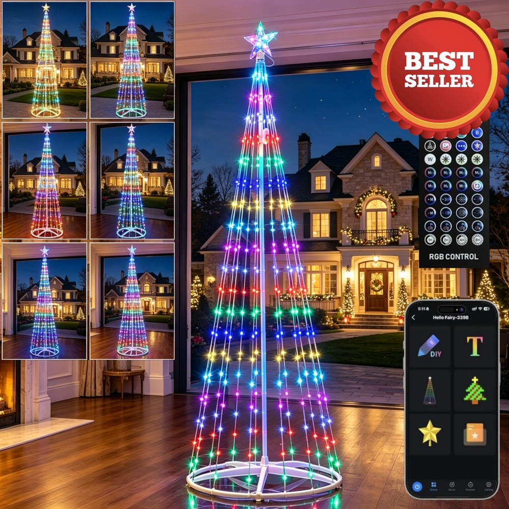 Christmas Cone Tree with Leds