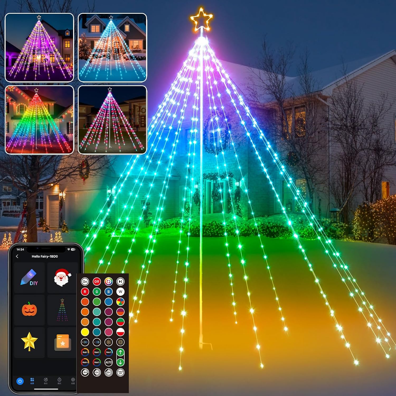 Smart Flag Pole Christmas Tree Light